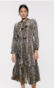 Zara Snakeskin Print Dress Size M